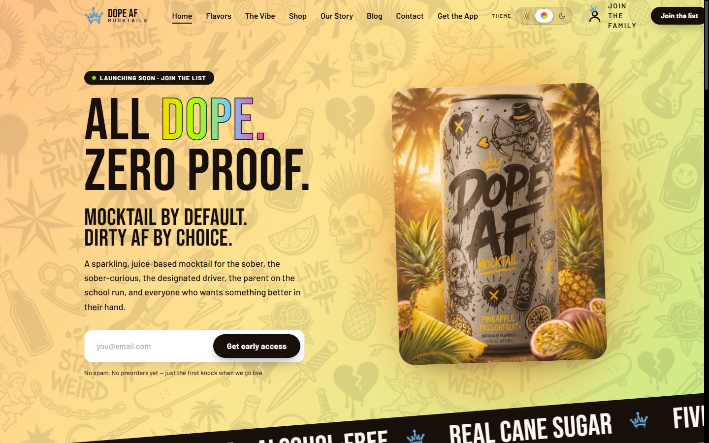 The Dope AF Mocktails website